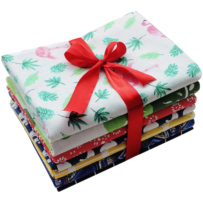 Linum Home Textiles - Tkanina lniana z nadrukiem flaminga na