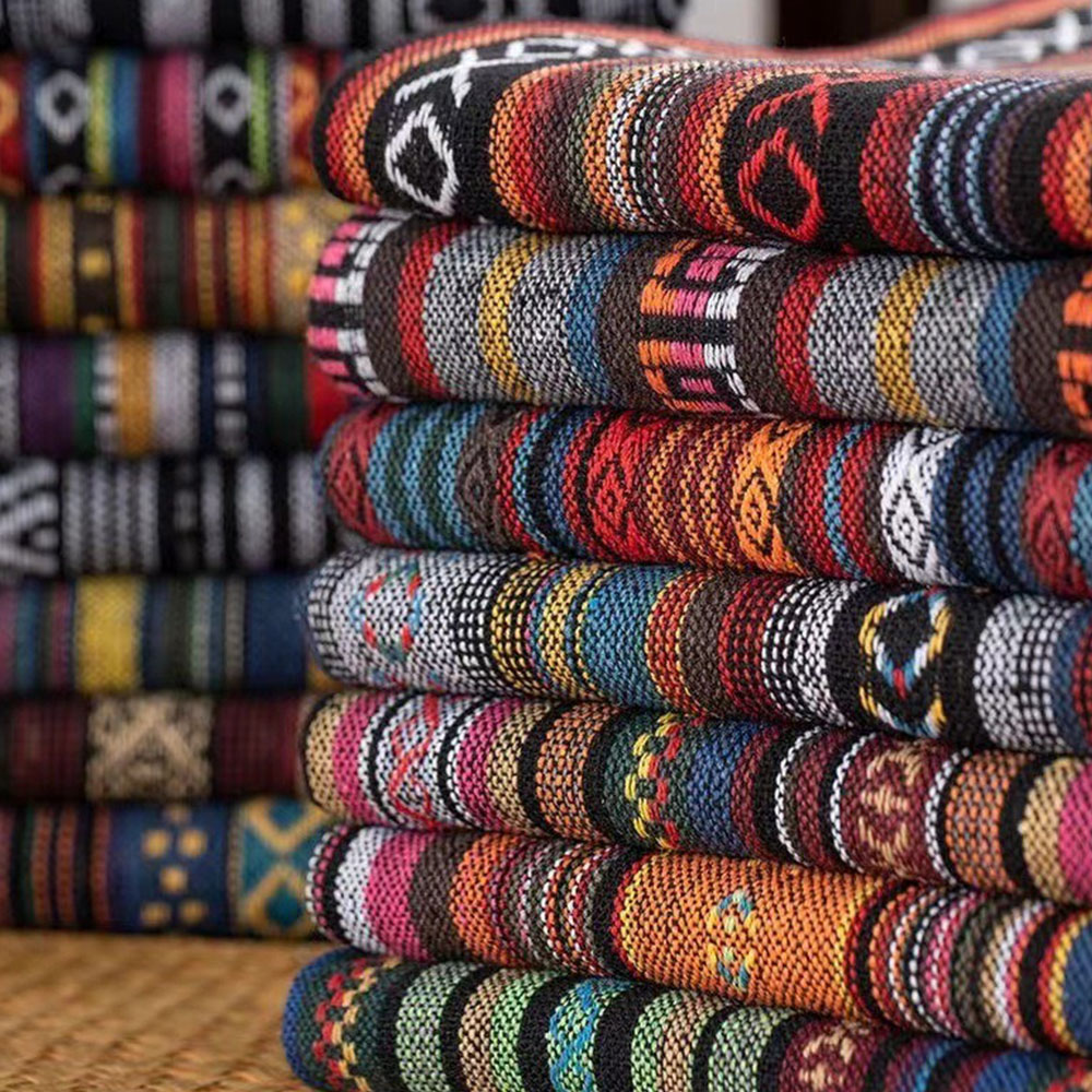 Linum Home Textiles - Etniczna torba Kurtyna Bawełniana tkanina lniana