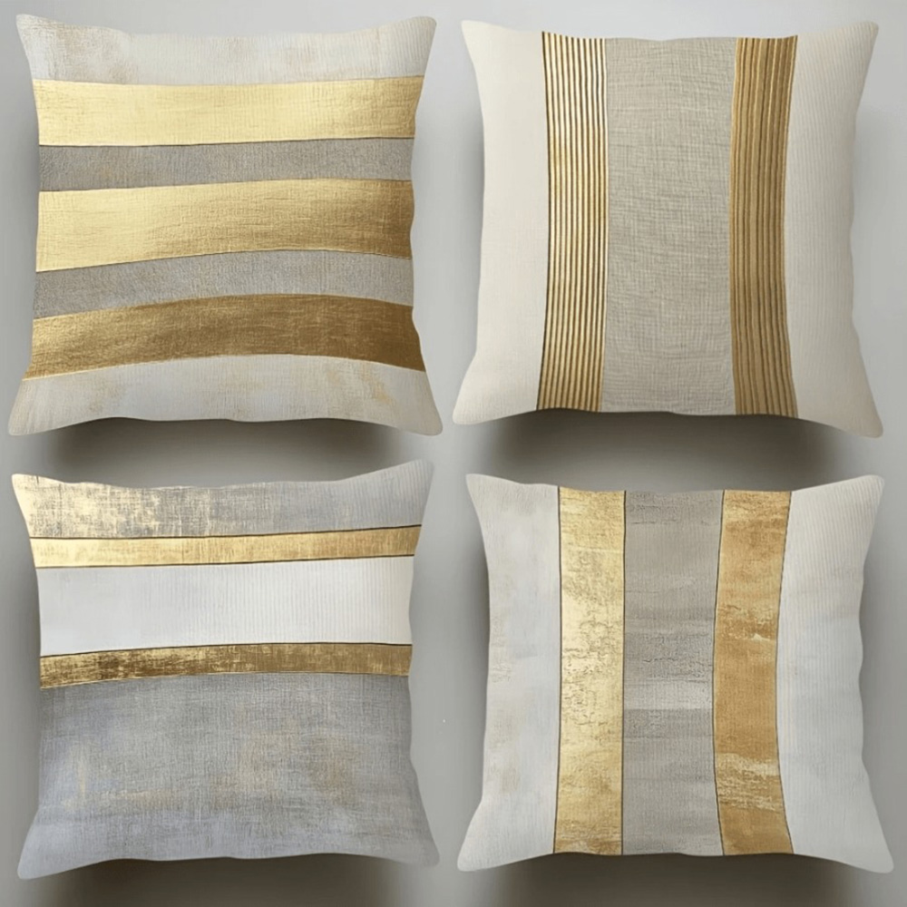 Luxury Home Textiles Usa - Eleganckie złote i neutralne poszewki na