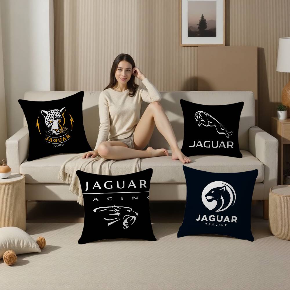Home Textiles Logo - Poszewka na poduszkę z logo J-JaguarS-Car,